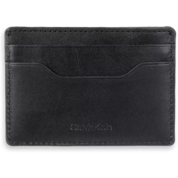 Calvin Klein Mens Wallet SetsMinimalist Card Cases Bifold WalletsBlack  Card Case