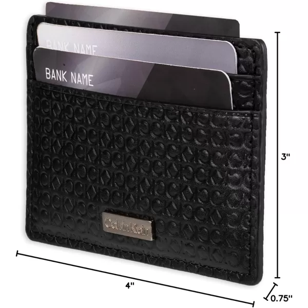 Calvin Klein Mens Wallet SetsMinimalist Card Cases Bifold WalletsBlack  Card Case