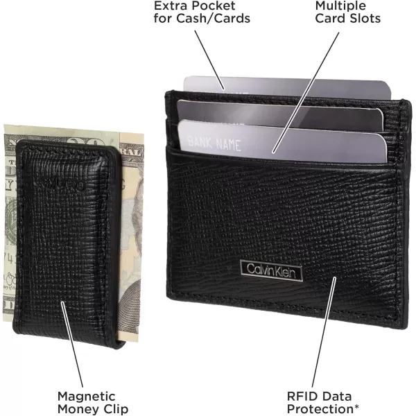 Calvin Klein Mens Wallet SetsMinimalist Card Cases Bifold WalletsBlack Bessemer  Card Case