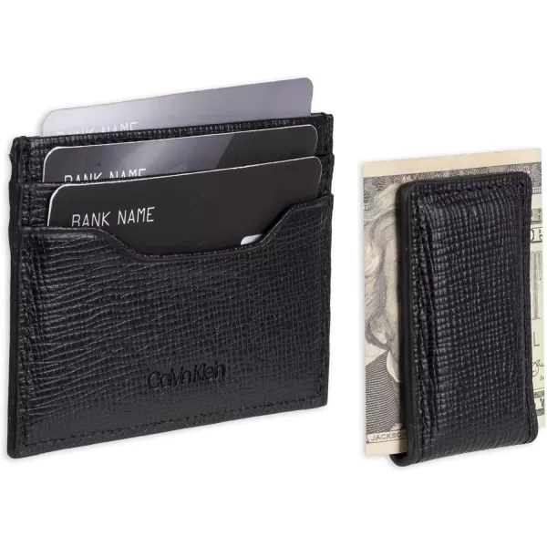 Calvin Klein Mens Wallet SetsMinimalist Card Cases Bifold WalletsBlack Bessemer  Card Case