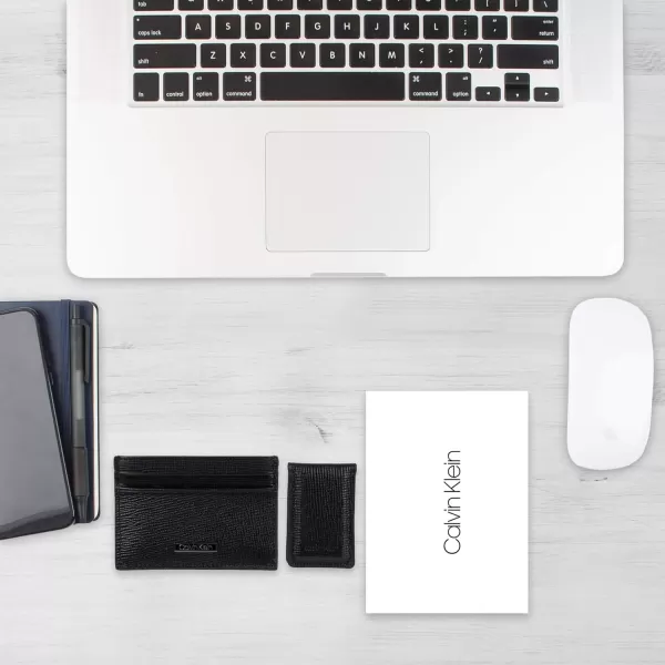 Calvin Klein Mens Wallet SetsMinimalist Card Cases Bifold WalletsBlack Bessemer  Card Case
