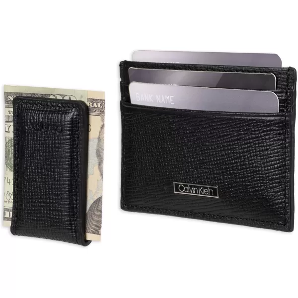 Calvin Klein Mens Wallet SetsMinimalist Card Cases Bifold WalletsBlack Bessemer  Card Case