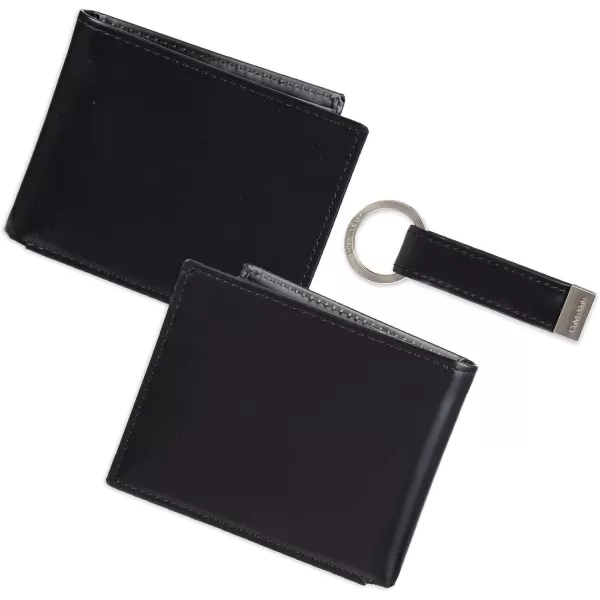 Calvin Klein Mens Wallet SetsMinimalist Card Cases Bifold WalletsBlack Classic  Bifold