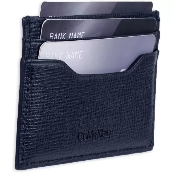 Calvin Klein Mens Wallet SetsMinimalist Card Cases Bifold WalletsNavy Bessemer  Card Case