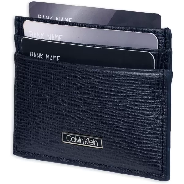 Calvin Klein Mens Wallet SetsMinimalist Card Cases Bifold WalletsNavy Bessemer  Card Case