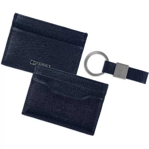 Calvin Klein Mens Wallet SetsMinimalist Card Cases Bifold WalletsNavy Bessemer  Card Case