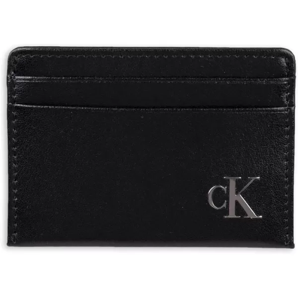 Calvin Klein Mens RFID Leather Slim Minimalist Card Case Wallet SetsBlack