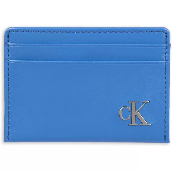 Calvin Klein Mens RFID Leather Slim Minimalist Card Case Wallet SetsBlue