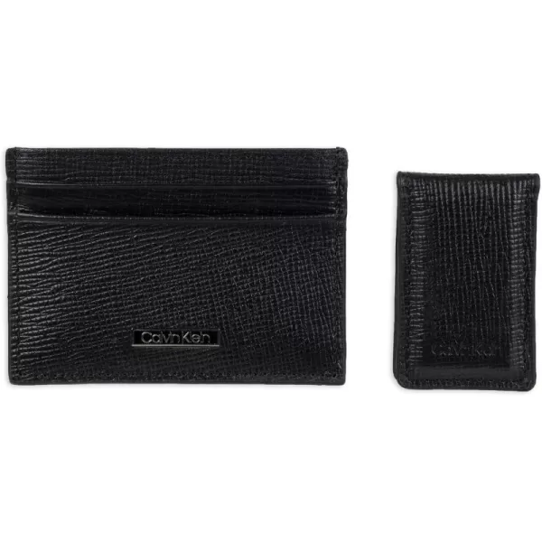 Calvin Klein Mens Wallet SetsMinimalist Card Cases Bifold WalletsBlack Bessemer  Card Case