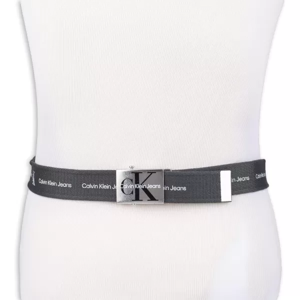 Calvin Klein Mens 38mm Web Belt with LogoBlackDark RedNavy