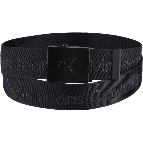 Calvin Klein Mens 38mm Web Belt with LogoDouble Black