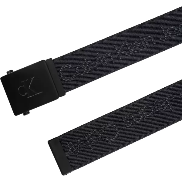 Calvin Klein Mens 38mm Web Belt with LogoDouble Black