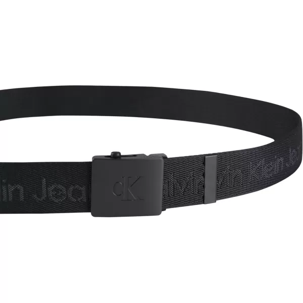 Calvin Klein Mens 38mm Web Belt with LogoDouble Black