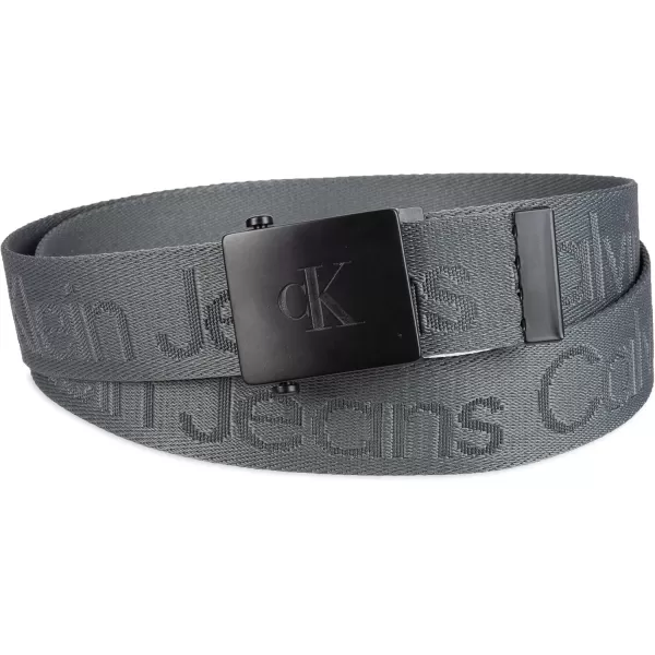 Calvin Klein Mens 38mm Web Belt with LogoGrey