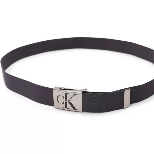 Calvin Klein Mens 38mm Web Belt with LogoWhiteBlackGrey