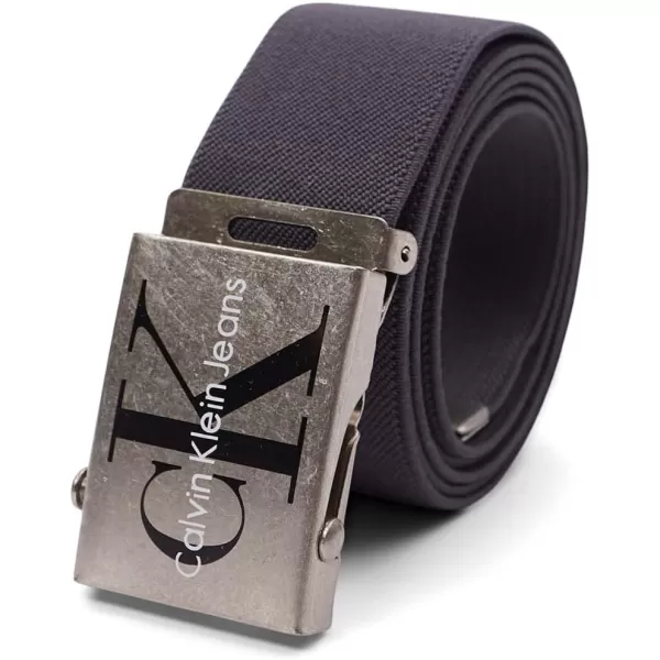 Calvin Klein Mens 38mm Web Belt with LogoWhiteBlackGrey