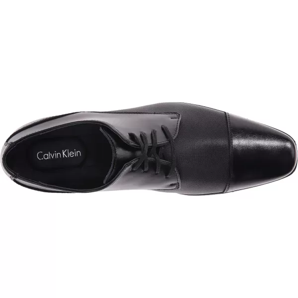 Calvin Klein Mens Bram Oxford Black Diamond LeatherBlack Emboss 001