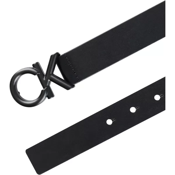 Calvin Klein Mens Casual CK Monogram Cut Out Buckle BeltBlack Casual