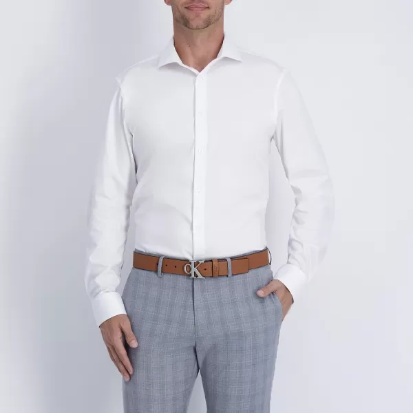 Calvin Klein Mens Casual CK Monogram Cut Out Buckle BeltTan