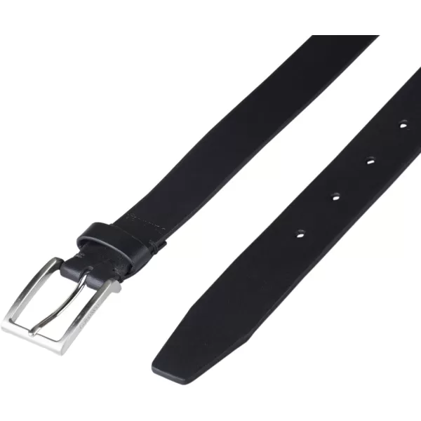 Calvin Klein Mens Modern Dress Minimalist Belt with Classic Harness BuckleBlack