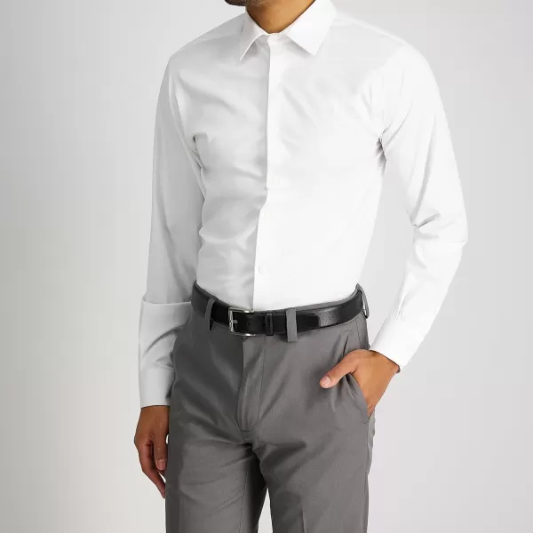 Calvin Klein Mens Modern Dress Minimalist Belt with Classic Harness BuckleBlack Embossed