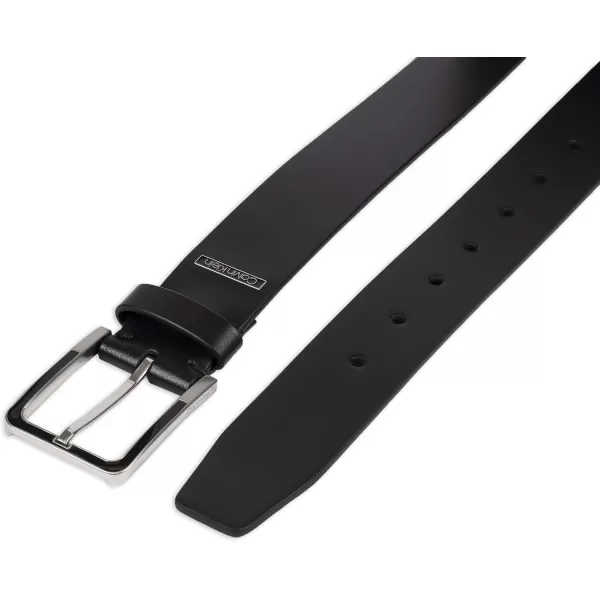 Calvin Klein Mens Modern Dress Minimalist Belt with Classic Harness BuckleDeep Black