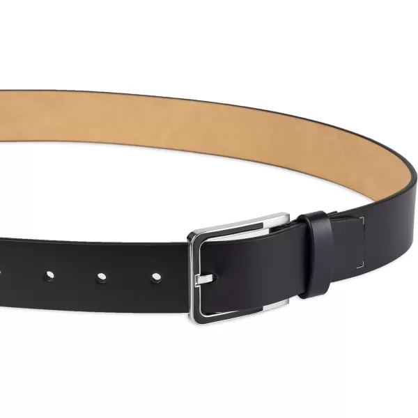 Calvin Klein Mens Modern Dress Minimalist Belt with Classic Harness BuckleDeep Black