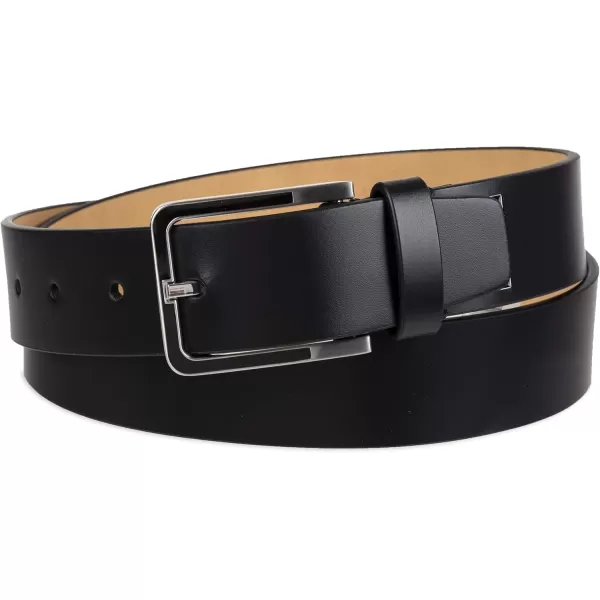 Calvin Klein Mens Modern Dress Minimalist Belt with Classic Harness BuckleDeep Black