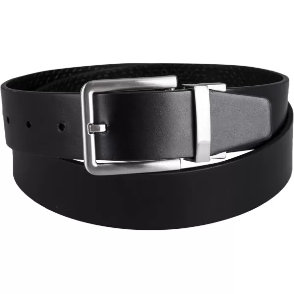 Calvin Klein Mens TwoinOne Reversible Rotative Buckle Casual Dress BeltDark BlackDark Black