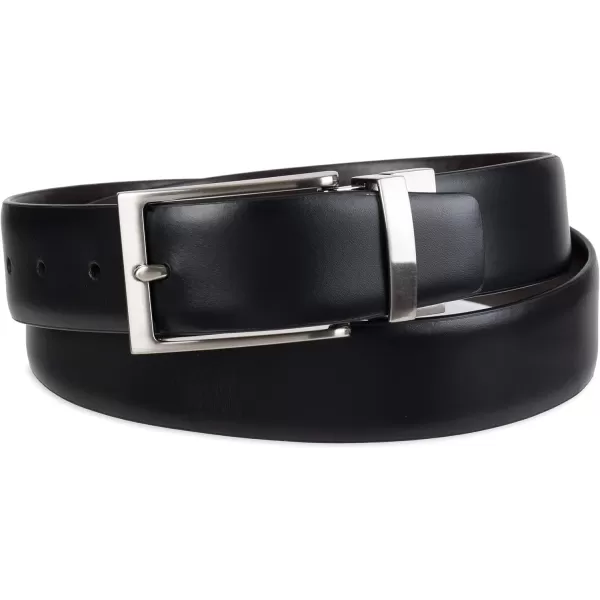 Calvin Klein Mens TwoinOne Reversible Rotative Buckle Casual Dress BeltDeep BlackBrown