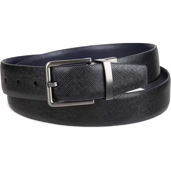 Calvin Klein Mens TwoinOne Reversible Rotative Buckle Casual Dress BeltNavyBlack