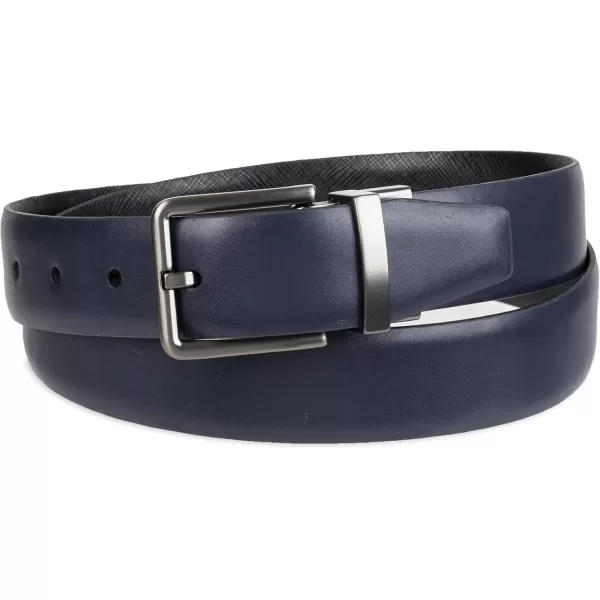 Calvin Klein Mens TwoinOne Reversible Rotative Buckle Casual Dress BeltNavyBlack