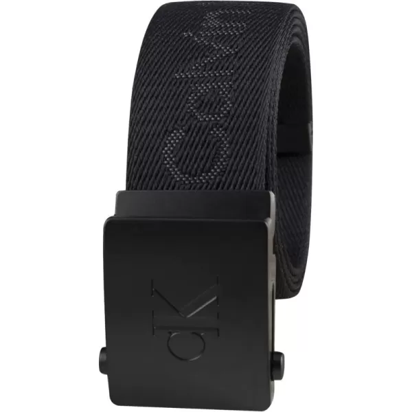 Calvin Klein Mens 38mm Web Belt with LogoDouble Black