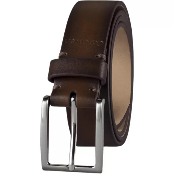 Calvin Klein Mens Modern Dress Minimalist Belt with Classic Harness BuckleCognac