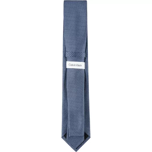 imageCalvin Klein Mens Classic Navy Blue Solid and Pattern Ties Standard and Extra Long SizesBlue Houndstooth