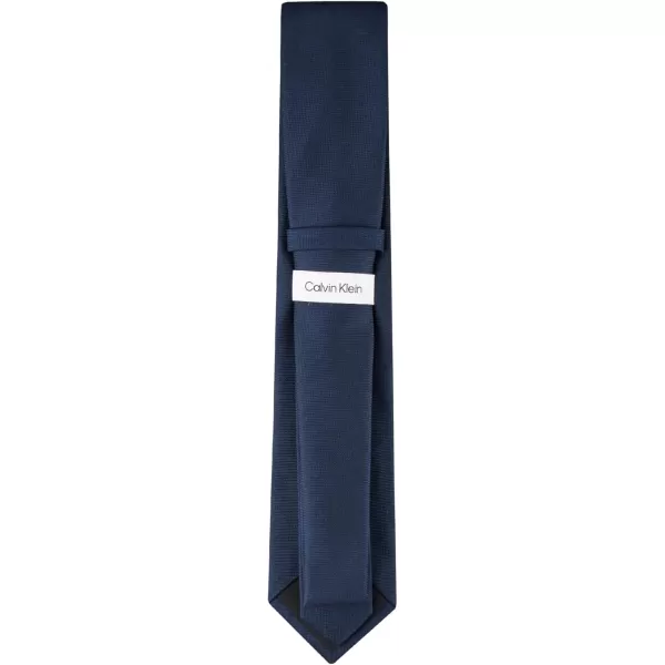 imageCalvin Klein Mens Classic Navy Blue Solid and Pattern Ties Standard and Extra Long SizesNavy Spun Solid