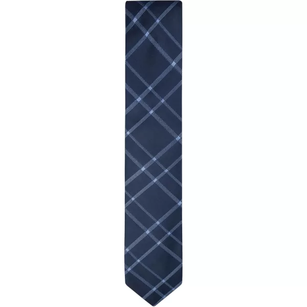 imageCalvin Klein Mens Classic Navy Blue Solid and Pattern Ties Standard and Extra Long SizesNavy Stitch Plaid