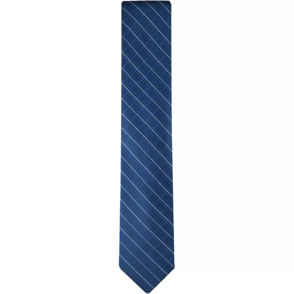 imageCalvin Klein Mens Classic Navy Blue Solid and Pattern Ties Standard and Extra Long SizesNavy Windowpane