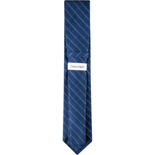 imageCalvin Klein Mens Classic Navy Blue Solid and Pattern Ties Standard and Extra Long SizesNavy Windowpane