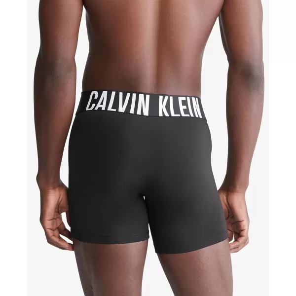 imageCalvin Klein Mens Intense Power 3Pack Boxer BriefBlack  Grey Sky  Pompeian Red