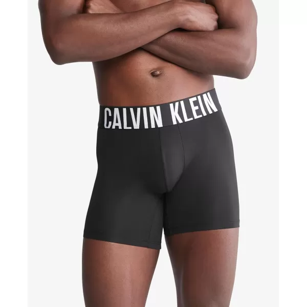 imageCalvin Klein Mens Intense Power 3Pack Boxer BriefBlack  Grey Sky  Pompeian Red