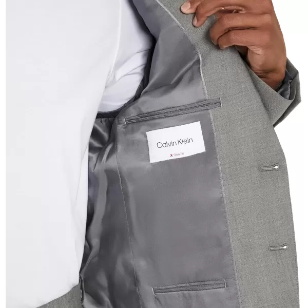 imageCalvin Klein Slim Fit Performance Wool Stylish ampamp Comfortable Formal Suit for MenHeather Grey