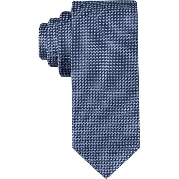 imageCalvin Klein Mens Classic Navy Blue Solid and Pattern Ties Standard and Extra Long SizesBlue Houndstooth