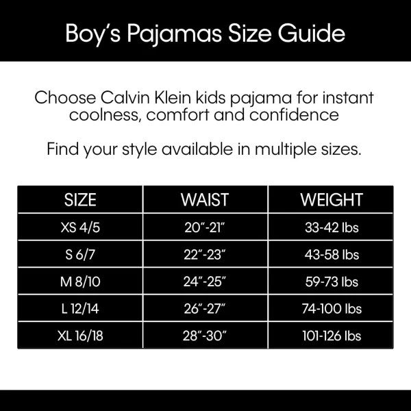 imageCalvin Klein Boys Two Piece Sleepwear Top and Bottom Pajama SetBlack  Ck Victoria Iris Logo