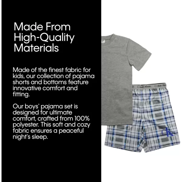 imageCalvin Klein Boys Two Piece Sleepwear Top and Bottom Pajama SetBlack  Ck Victoria Iris Logo