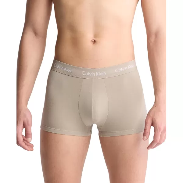 imageCalvin Klein Mens Cotton Stretch 3Pack Low Rise TrunksNew Navy  Vintage Khaki  Troposphere