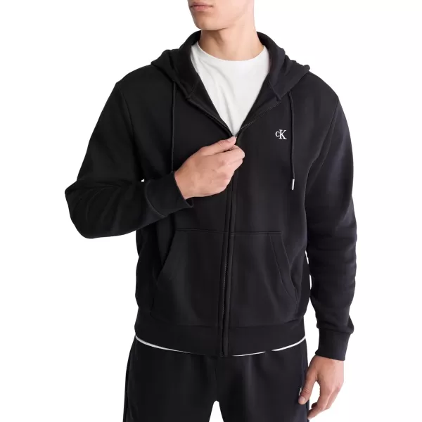 imageCalvin Klein Mens Relaxed Fit Archive Logo Fleece Full Zip HoodieClassic Black