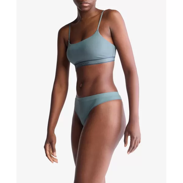 imageCalvin Klein Womens Bonded Flex MidRise ThongBlue Performance