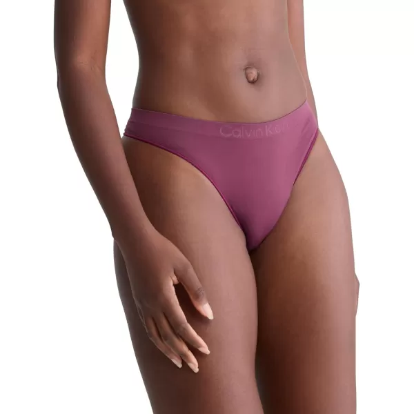imageCalvin Klein Womens Bonded Flex MidRise ThongMauve Wine