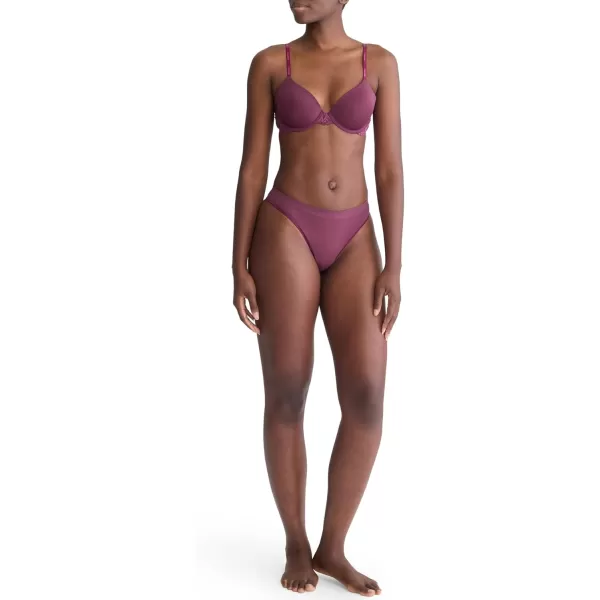 imageCalvin Klein Womens Bonded Flex MidRise ThongMauve Wine